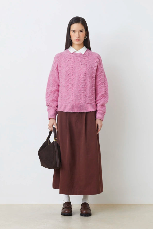 Suncoo Paris | Phelini Roze Gebreide Trui Met Wave Effect