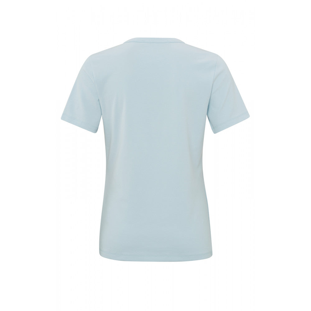 YAYA | T-shirt met ronde hals en korte mouwen in normale pasvorm - plein air blue - 01-719047-402