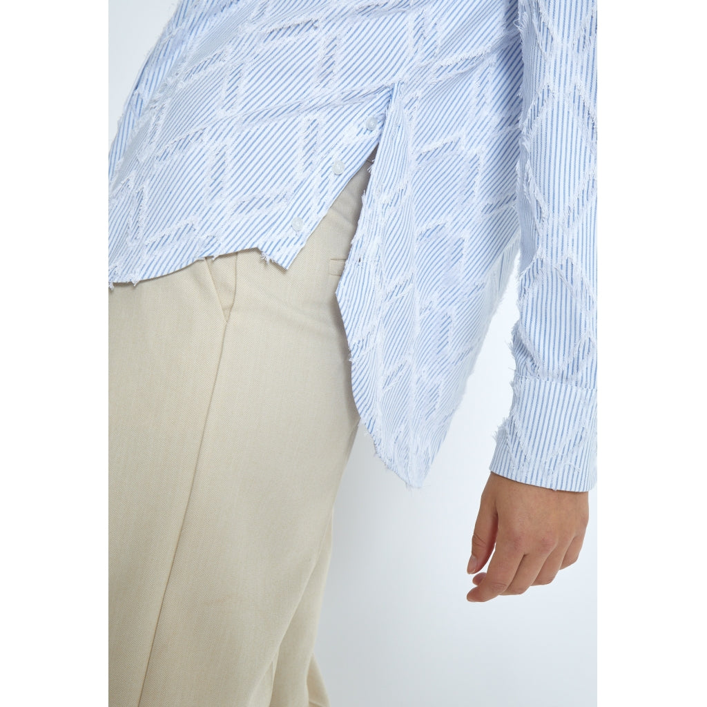 Minus | Astra - ice blue stripe - oversize shirt -MI6259