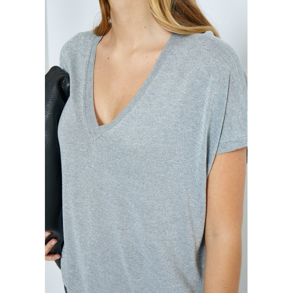 Minus | Carlina batsleeve knit tee - light grey metal - MI6259