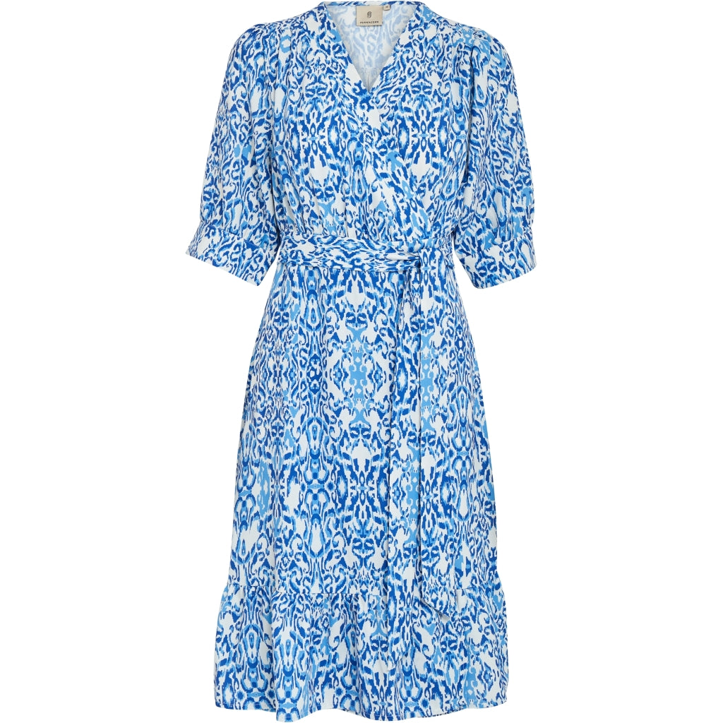 Peppercorn | nicoline short wrap dress - marina blue print