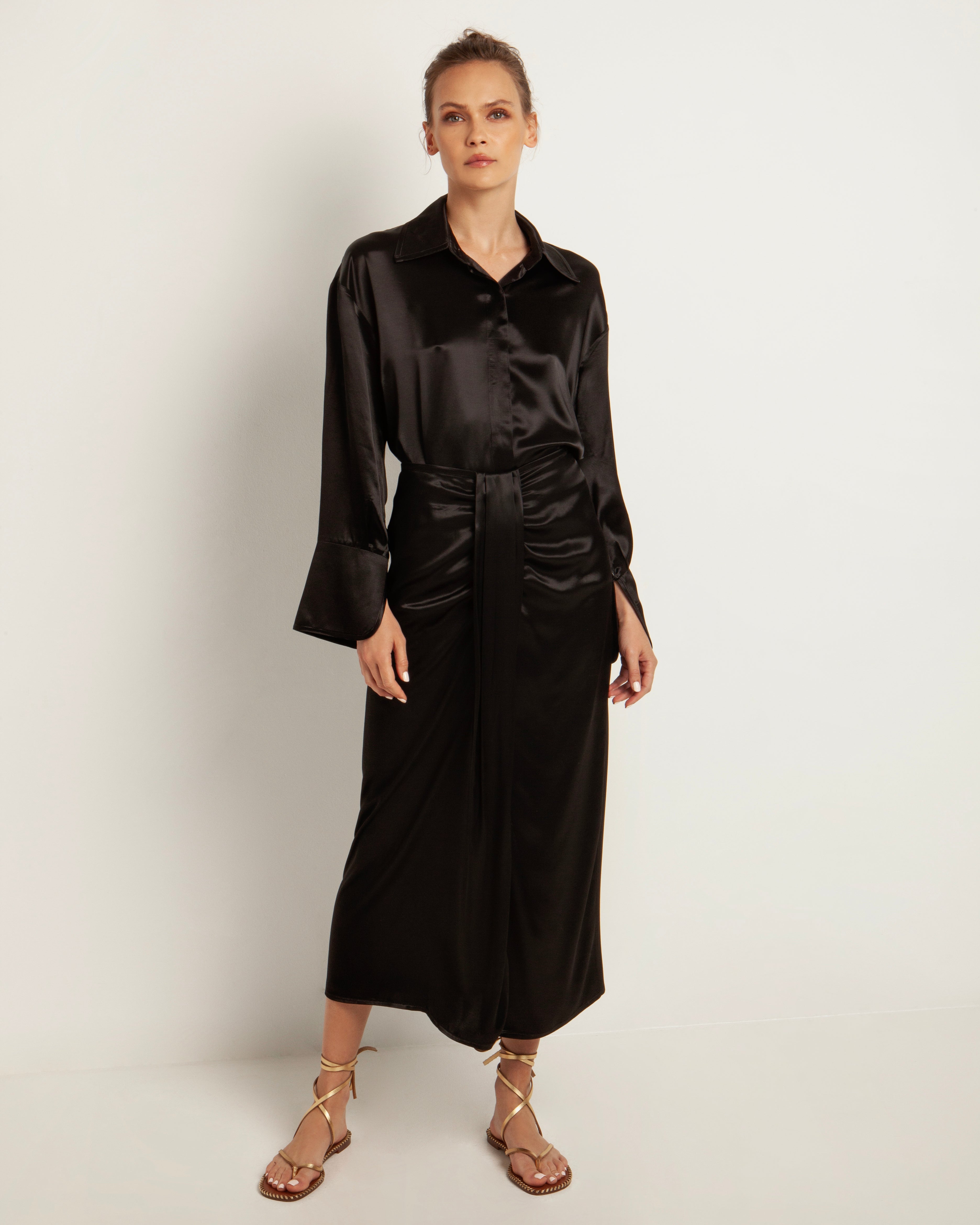 Greek Archaic Kori | skirt long sarong - zwart - 120012