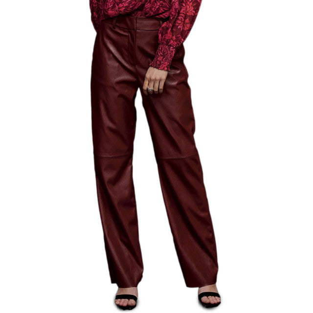 Minus | Tasja PU broek - madder brown - MI6393