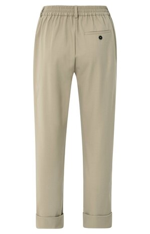 YAYA | sand beige - trousers with elastic waistband and turned up hem - 01-301076-508