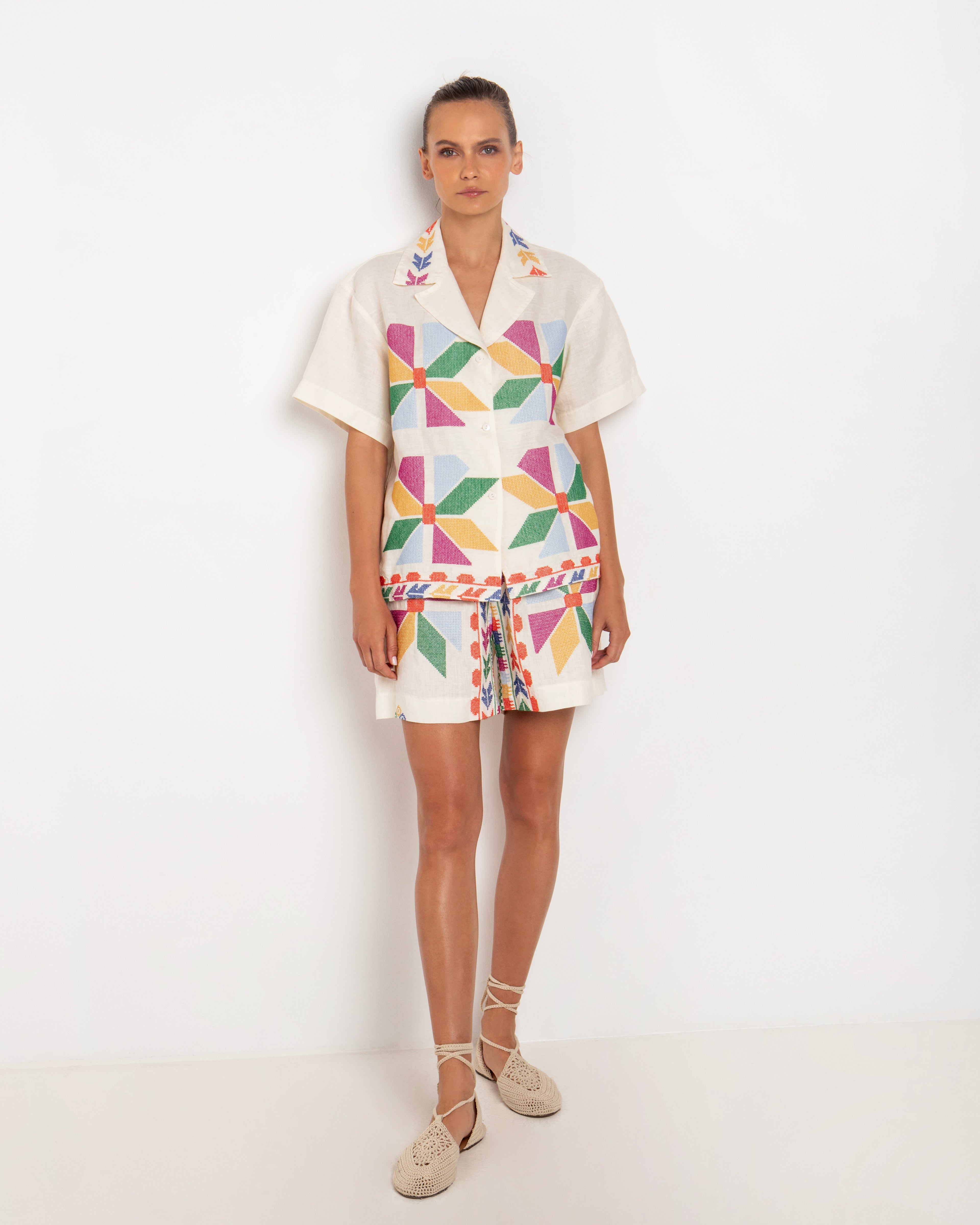 Greek Archaic Kori | shirt aelolis - natural/multi - 260027