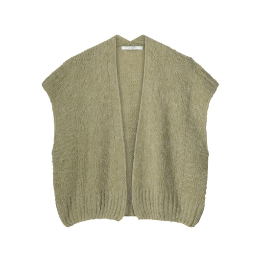 Summum Woman | Sleeveless cardigan mohair blend knit - green lentil - 7s5814-7956