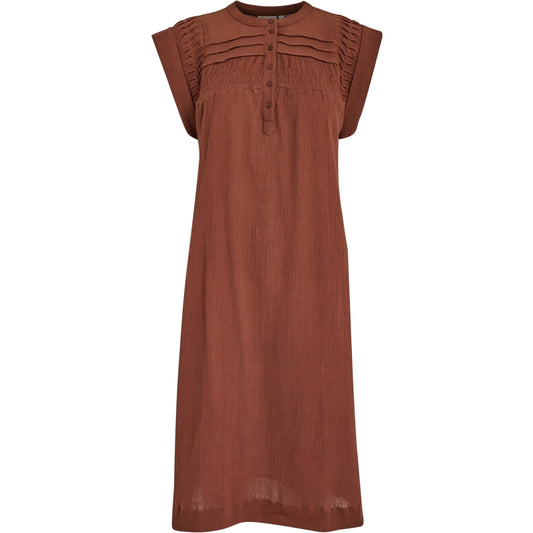 Peppercorn | Adeline Wide cuff dress - brandy brown - PC7884