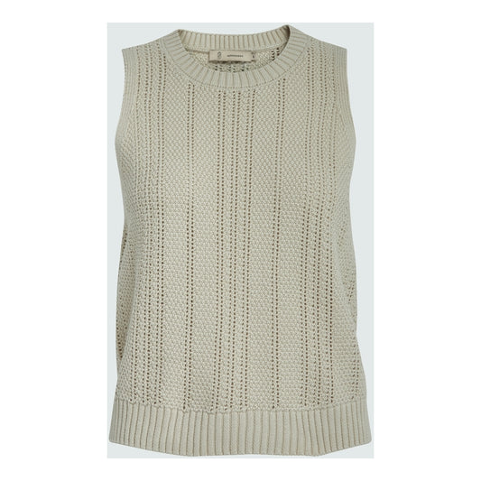 Peppercorn | Aida sleeveless knit top -  white cap grey - PC7870