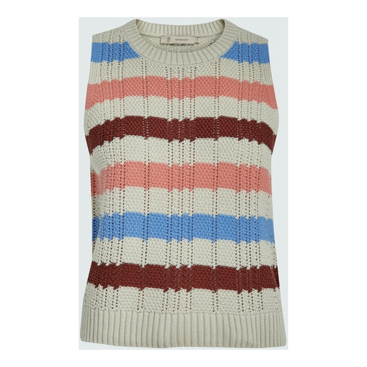 Peppercorn | Aida sleeveless knit top -  skyblue stripe - PC7870