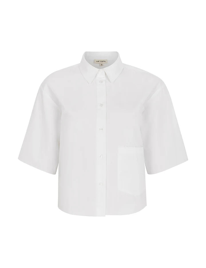 Esmé studios | ESBilly Cropped Shirt - White | ES225-334