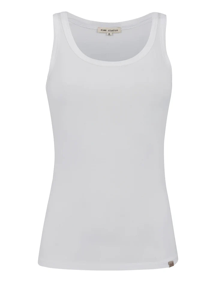 Esmé studios | ESPenelope Slim Fit Tank Top - White | ES122-309