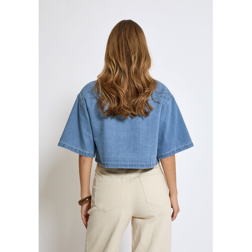 Minus | Evina cropped shirt - light denim - MI6597