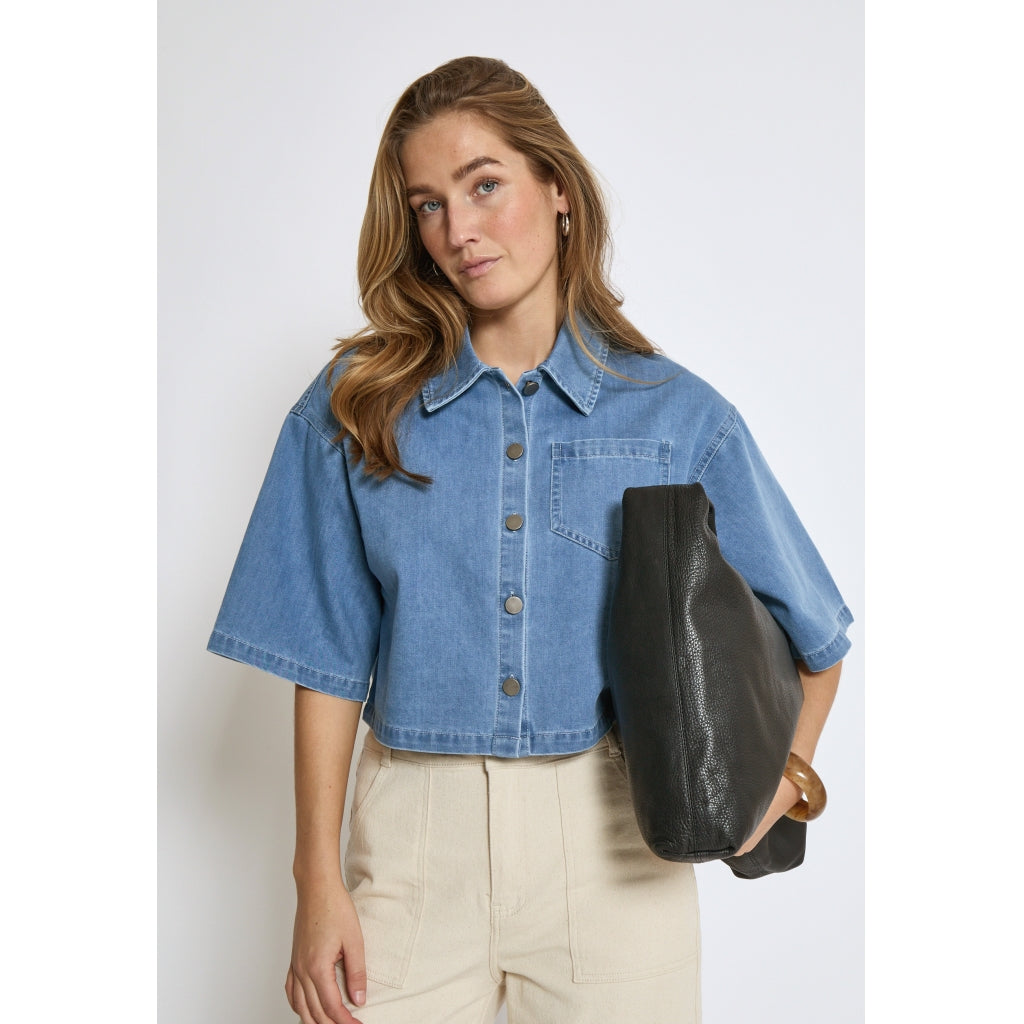 Minus | Evina cropped shirt - light denim - MI6597