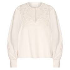 Aimee The Label | Jeanine3 blouse embroidery - sand