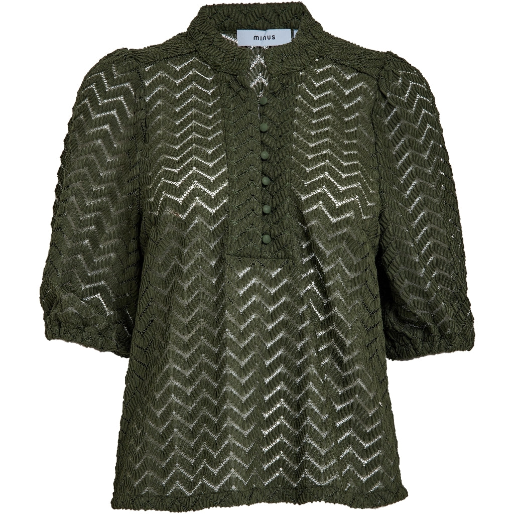 Minus | Jeva half sleeve blouse - rifle green - MI5494