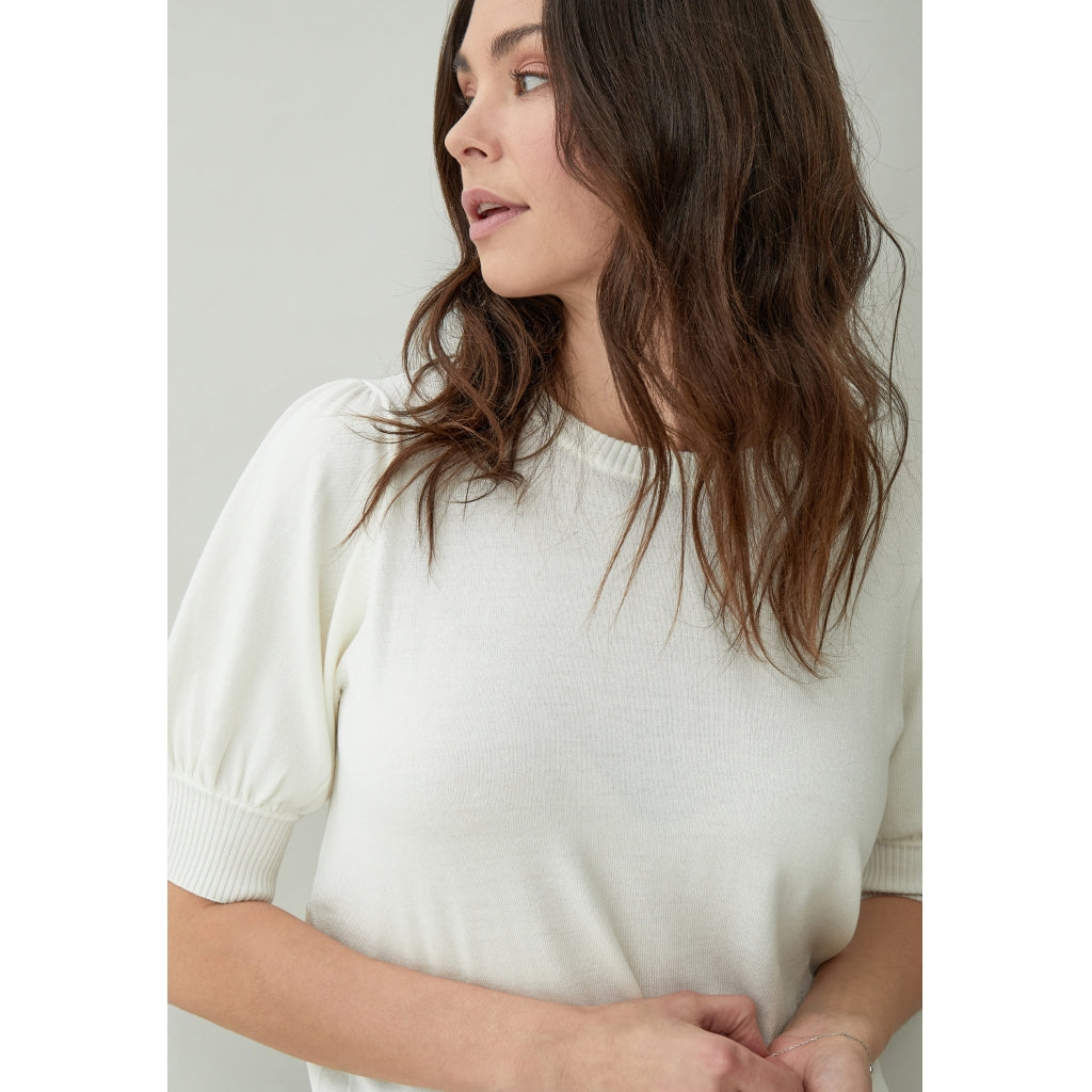 Minus | Liva knit tee - broken white - MI3939