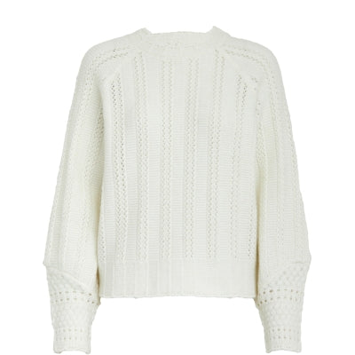 Peppercorn | Perla GRS Round neck knit pullover Gardenia