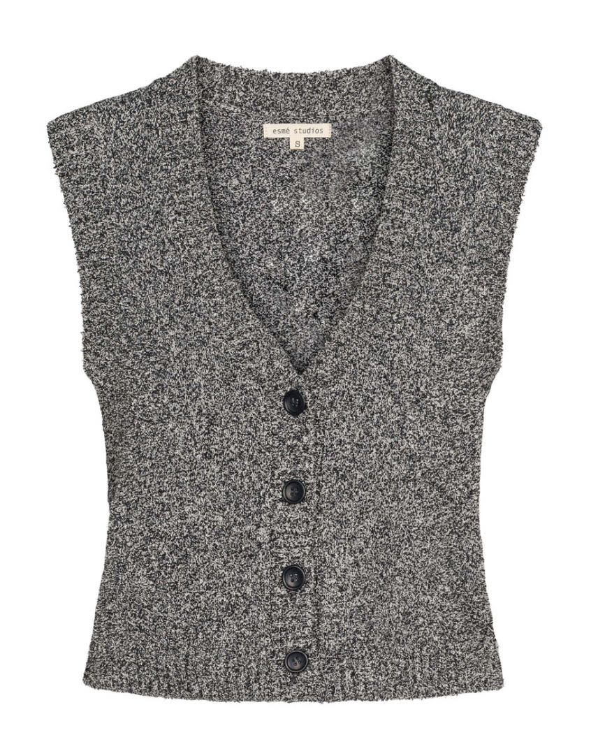 Esme Studios | Philo knit vest - black melange - ES325-327
