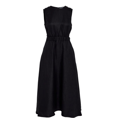 Minus | Sabbi midi linnen dress - black - MI6560