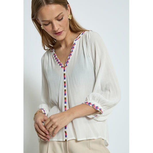 Peppercorn | Sinna 3/4 sleeve blouse - gardenia - PC7933