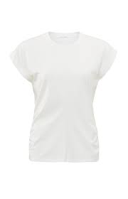 YAYA | T-shirt met ronde hals en knoopdetail - pure white - 01-709093-506
