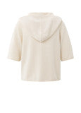 YAYA | Knitted hoodie with short sleeves - 01-000486-508