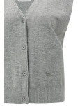 YAYA | Knitted gilet with V-neck and asymmetric buttoning - 01-010120-508