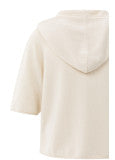 YAYA | Knitted hoodie with short sleeves - 01-000486-508