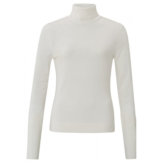 YAYA | sweater with turlte neck andd long sleeves with buttons WOOL WHITE