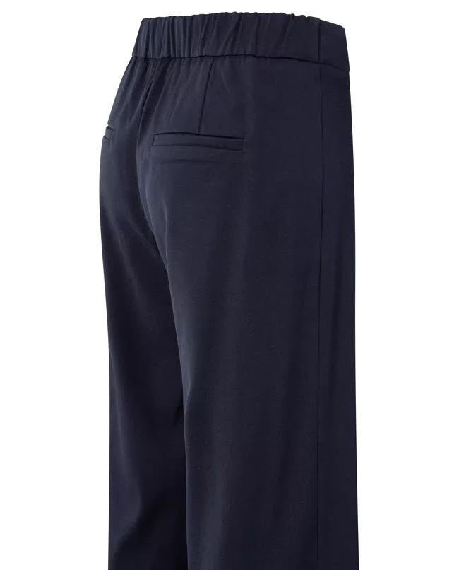 YAYA | woven wide leg trousers with seam detail - inkwell blue - 01-301217-508
