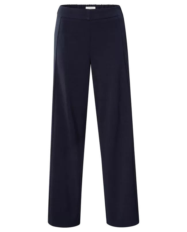 YAYA | woven wide leg trousers with seam detail - inkwell blue - 01-301217-508