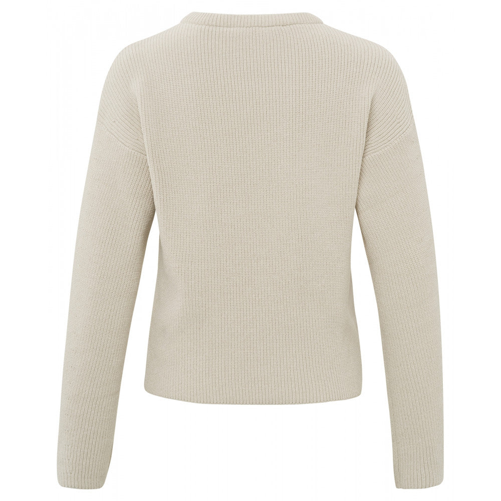 Yaya |  Chenille trui met ronde hals en lange mouwen - 01-000311-401 - Silver Lining