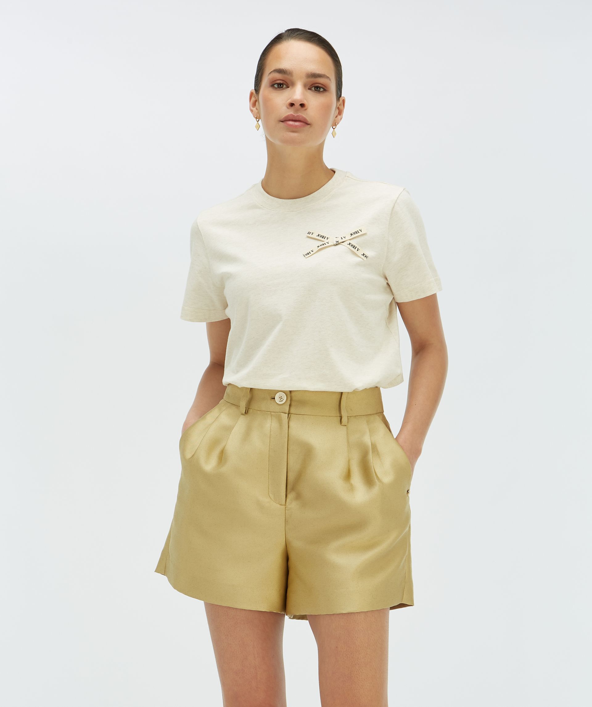 Josh V. | Dorie Bow - ecru melange - JV-2504-0001