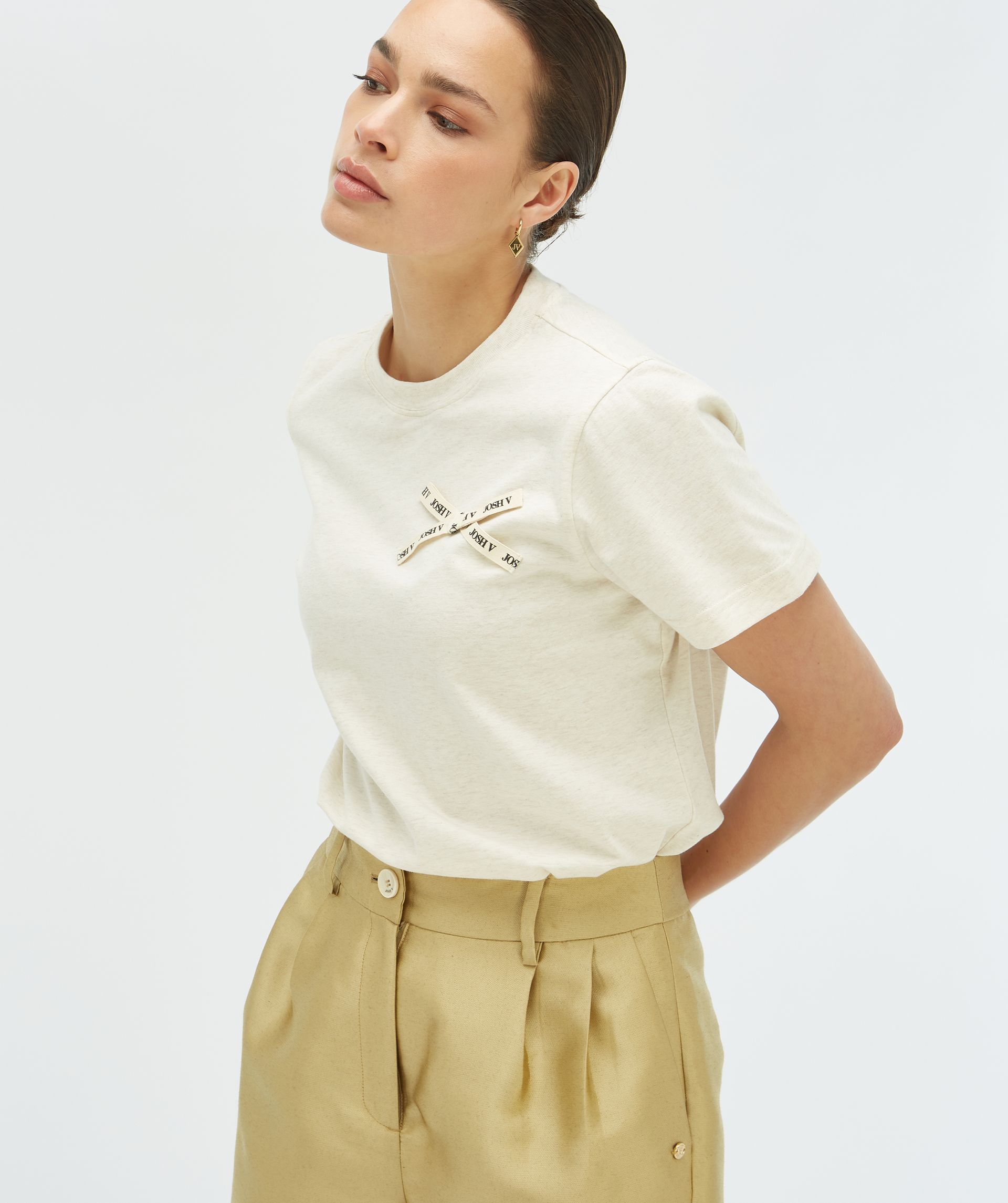 Josh V. | Dorie Bow - ecru melange - JV-2504-0001