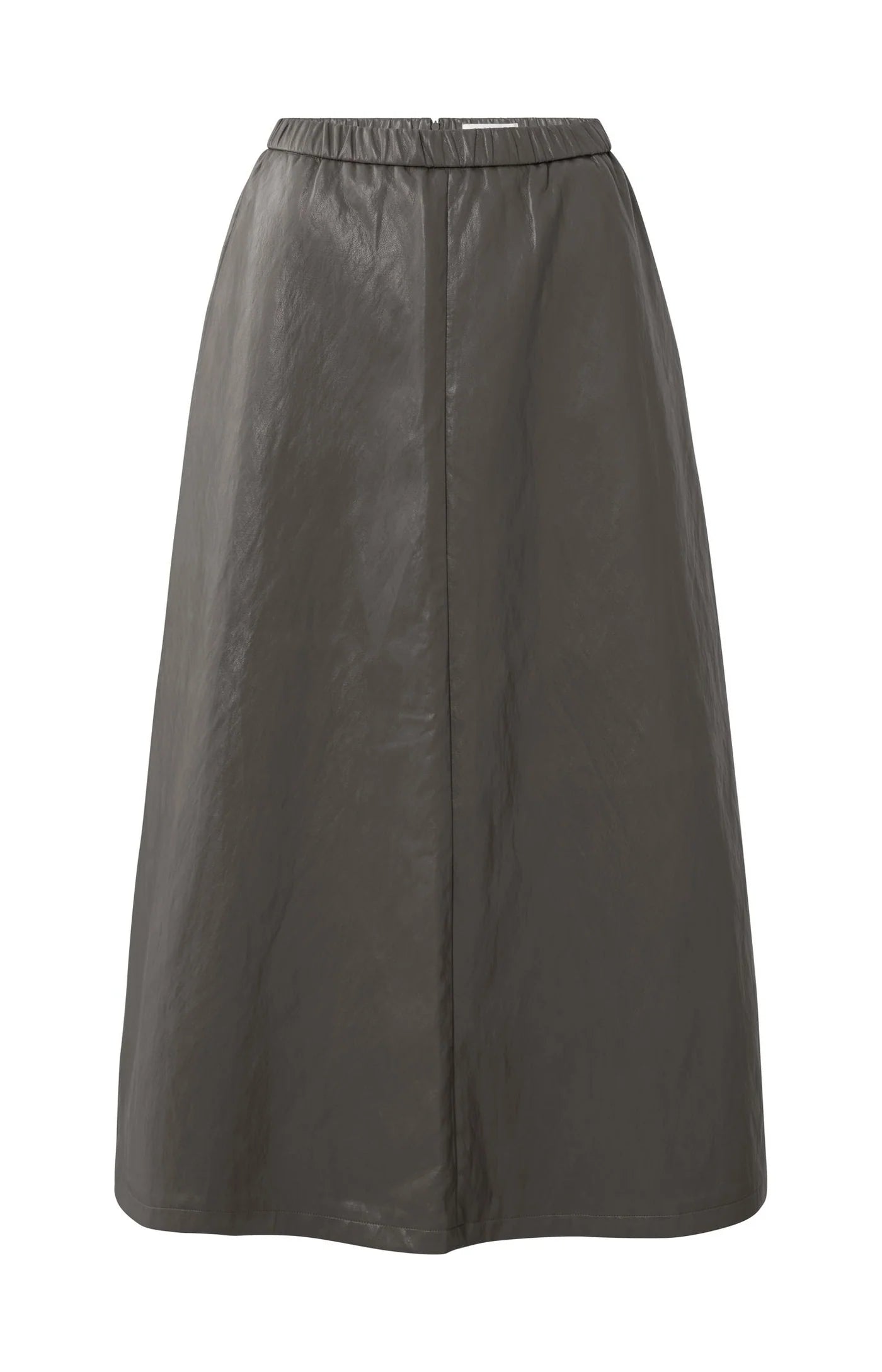 YAYA | Faux Leather A-Line Skirt Dark Taupe Grey