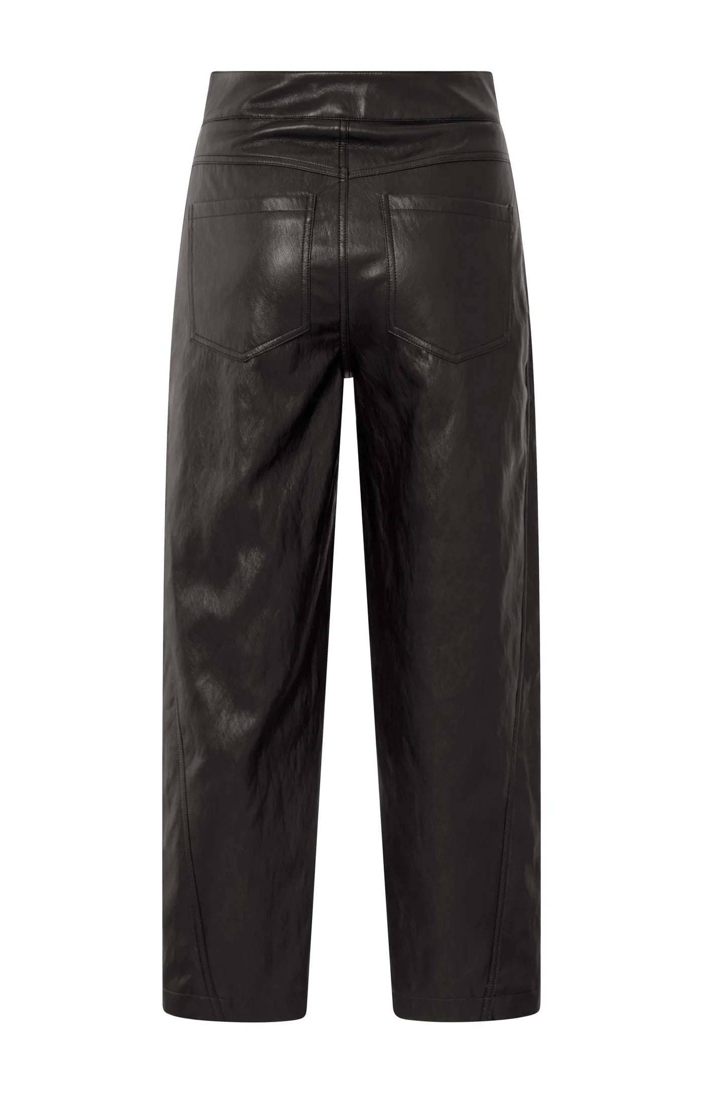 YAYA | Kunstleren Broek Anthracite Brown