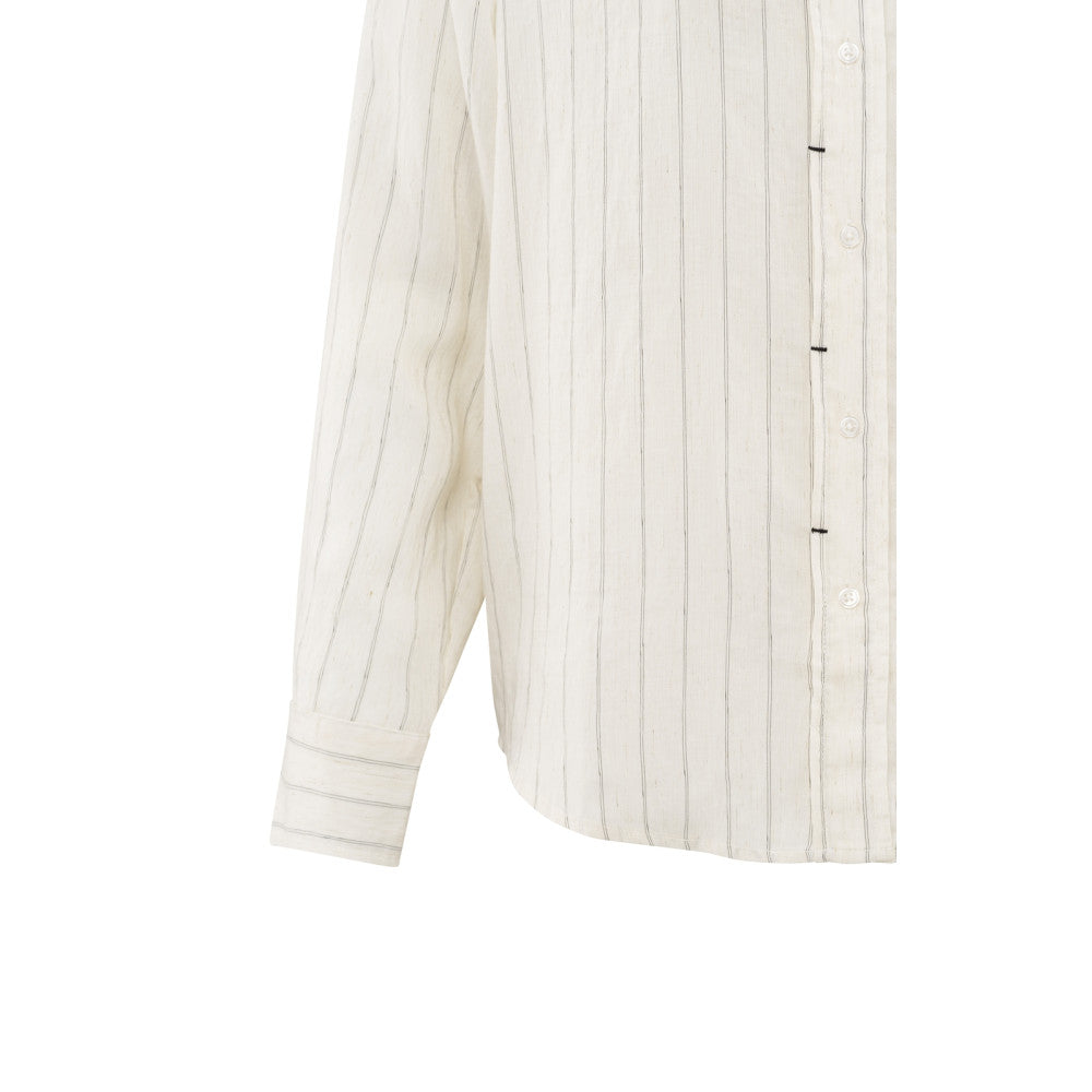 YAYA | Gestreepte blouse met plooidetail en normale pasvorm - summer sand dessin - 01-201154-505