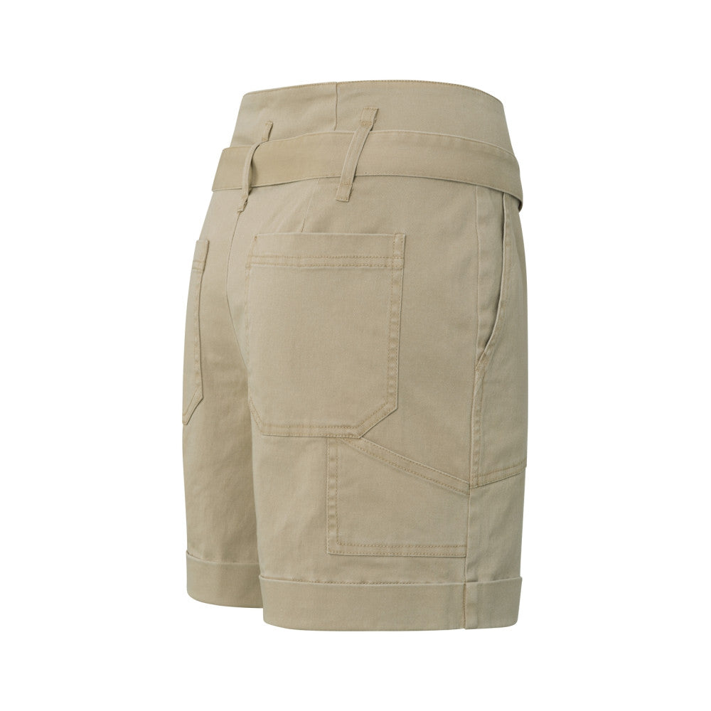 YAYA | Geweven cargo shorts met hoge taille, rits en strik detail - 01-321017-405