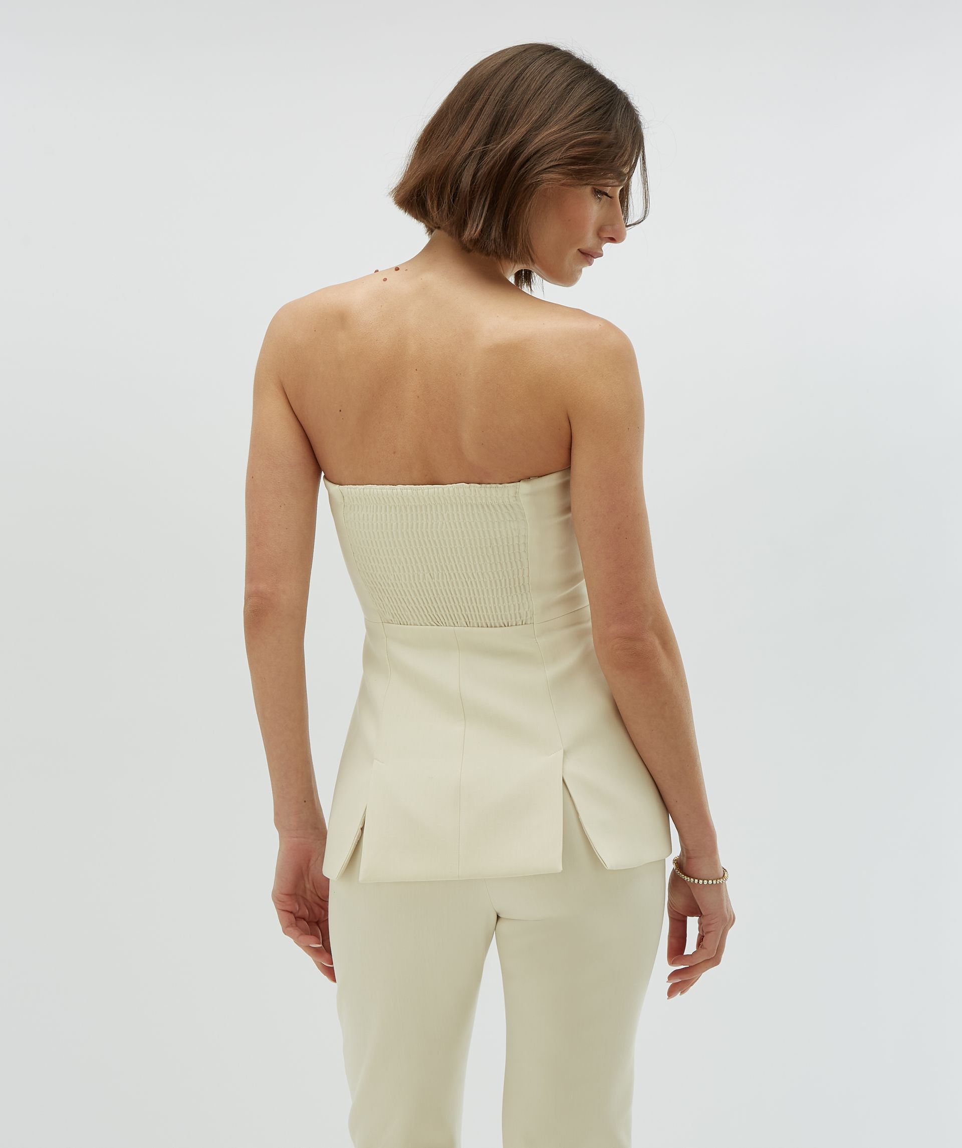 Josh V. | Ivy fitted bustier top- light ecru - JV-2503-0104