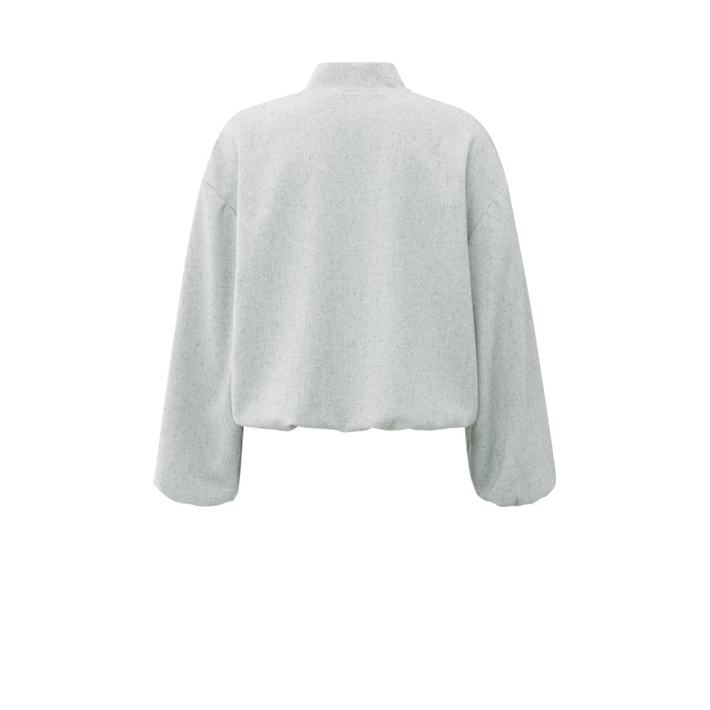 YAYA | Jasje met ballonvorm en drukknopen - light grey melange - 01-511039-508