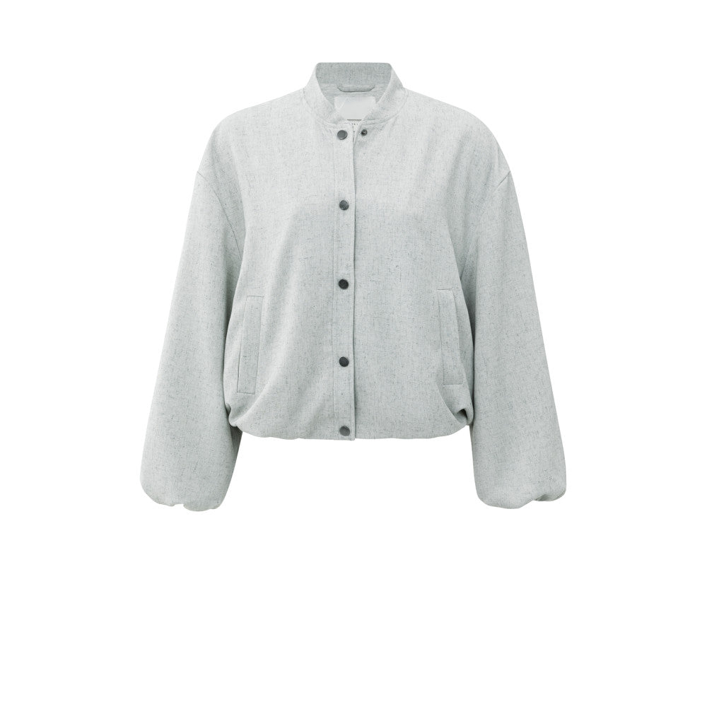YAYA | Jasje met ballonvorm en drukknopen - light grey melange - 01-511039-508