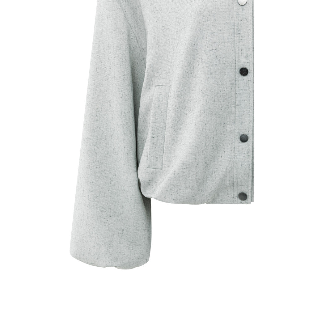YAYA | Jasje met ballonvorm en drukknopen - light grey melange - 01-511039-508