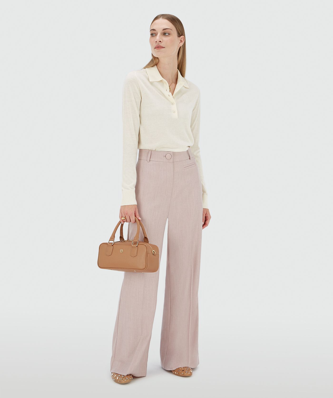 Josh V | Kate High Rise Wide Leg Pantalon Dusty Rose