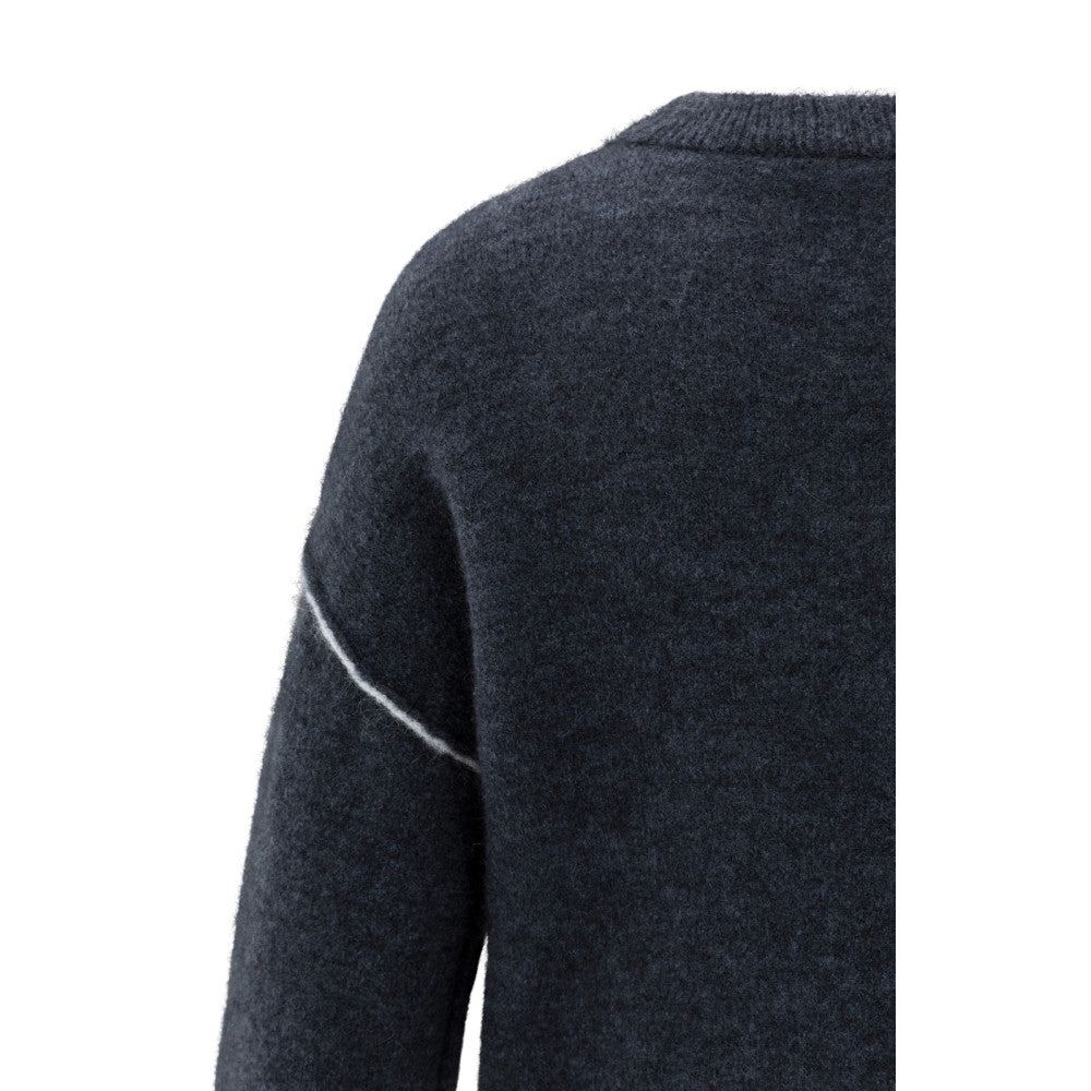 YAYA | Gebreide trui met contrasterende lijnen Blauw