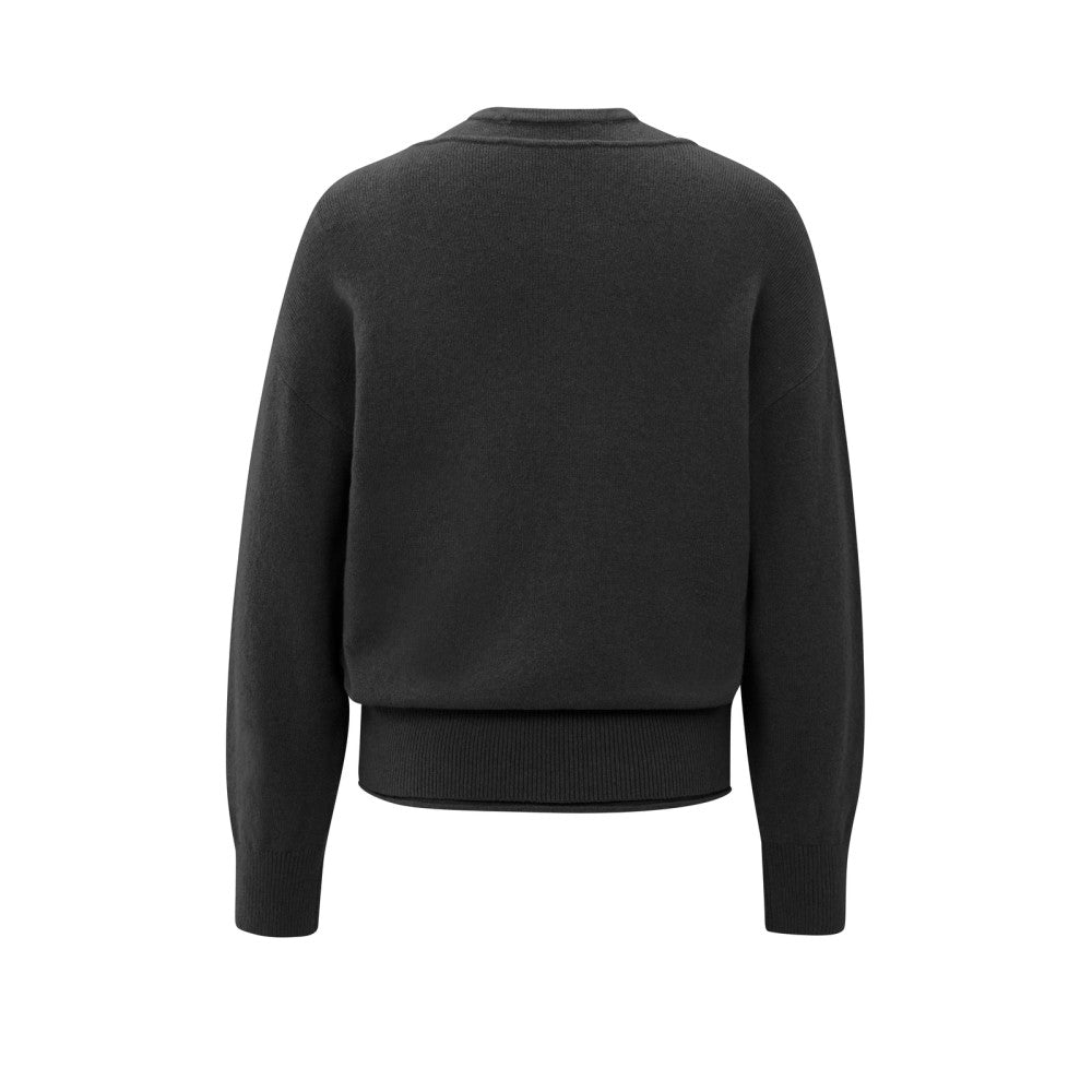 YAYA | Gebreide Trui Oyster Black Melange