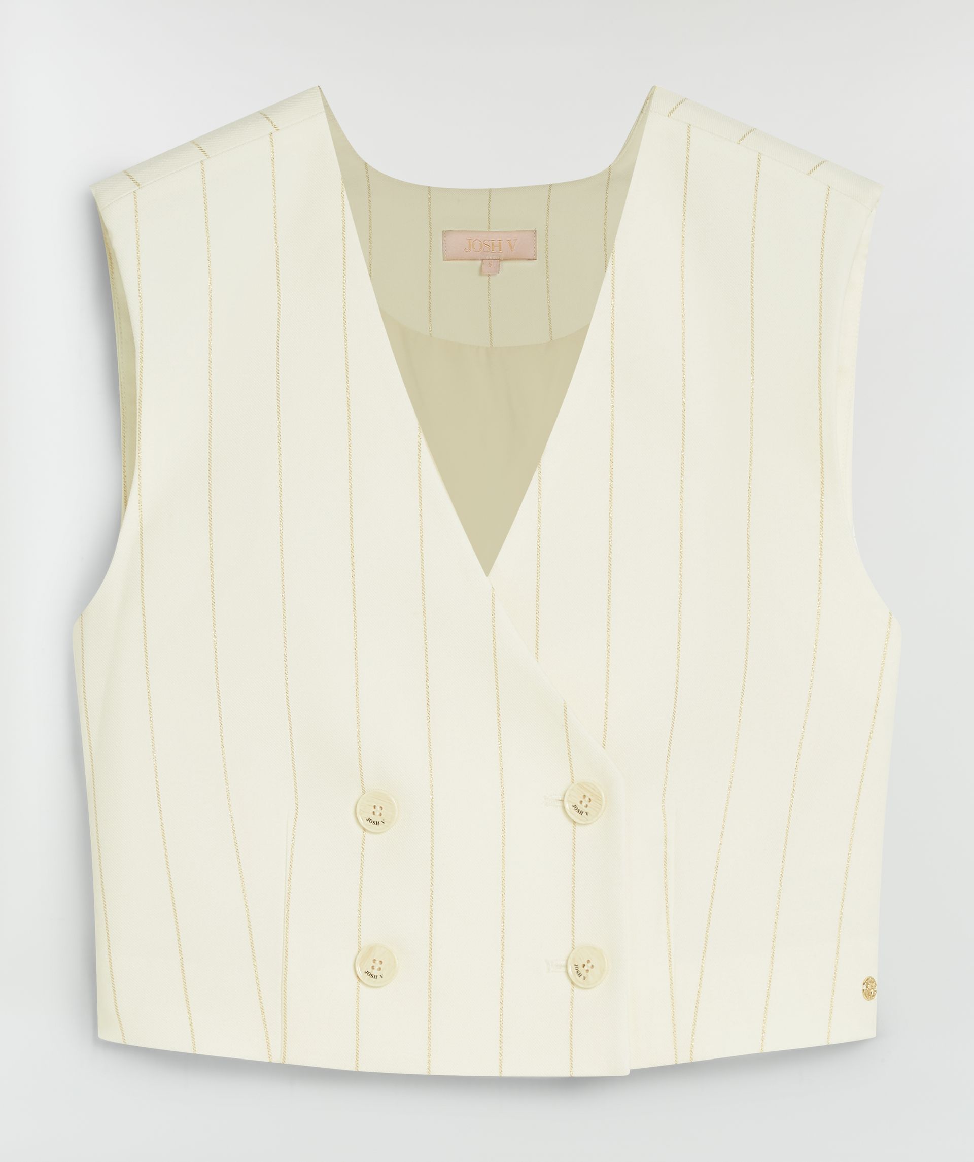 Josh V | Leva cropped gilet - light ecru - JV-2506-0107