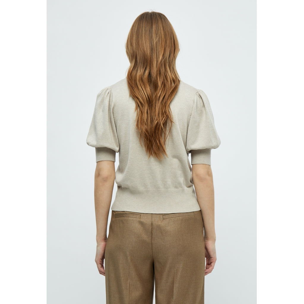 Minus | Liva knit tee - Sand gray melange - MI3939