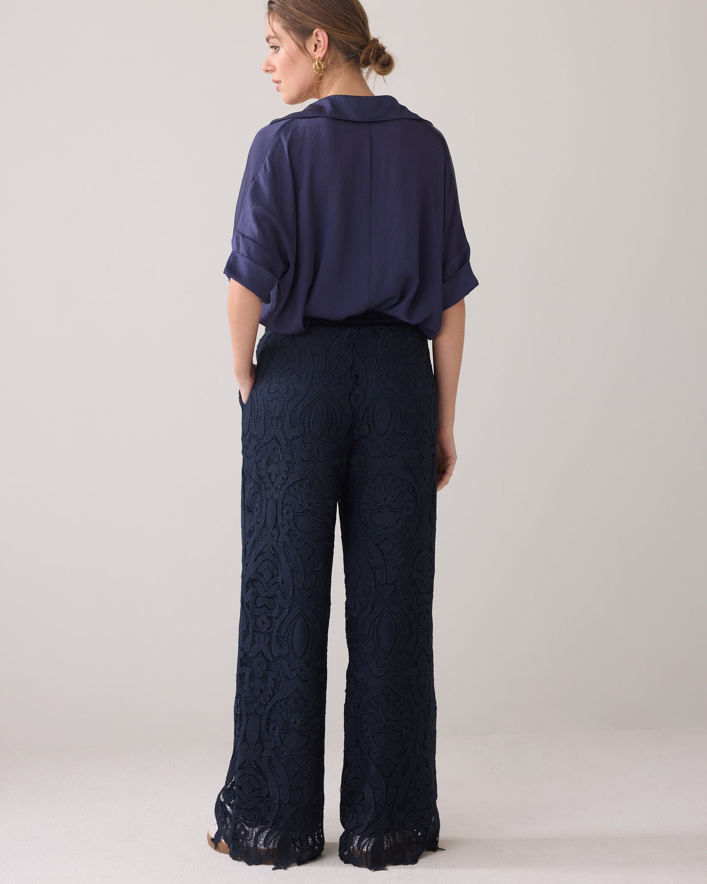 Summum Woman | long pants lace - navy noir - 4s2734-12182