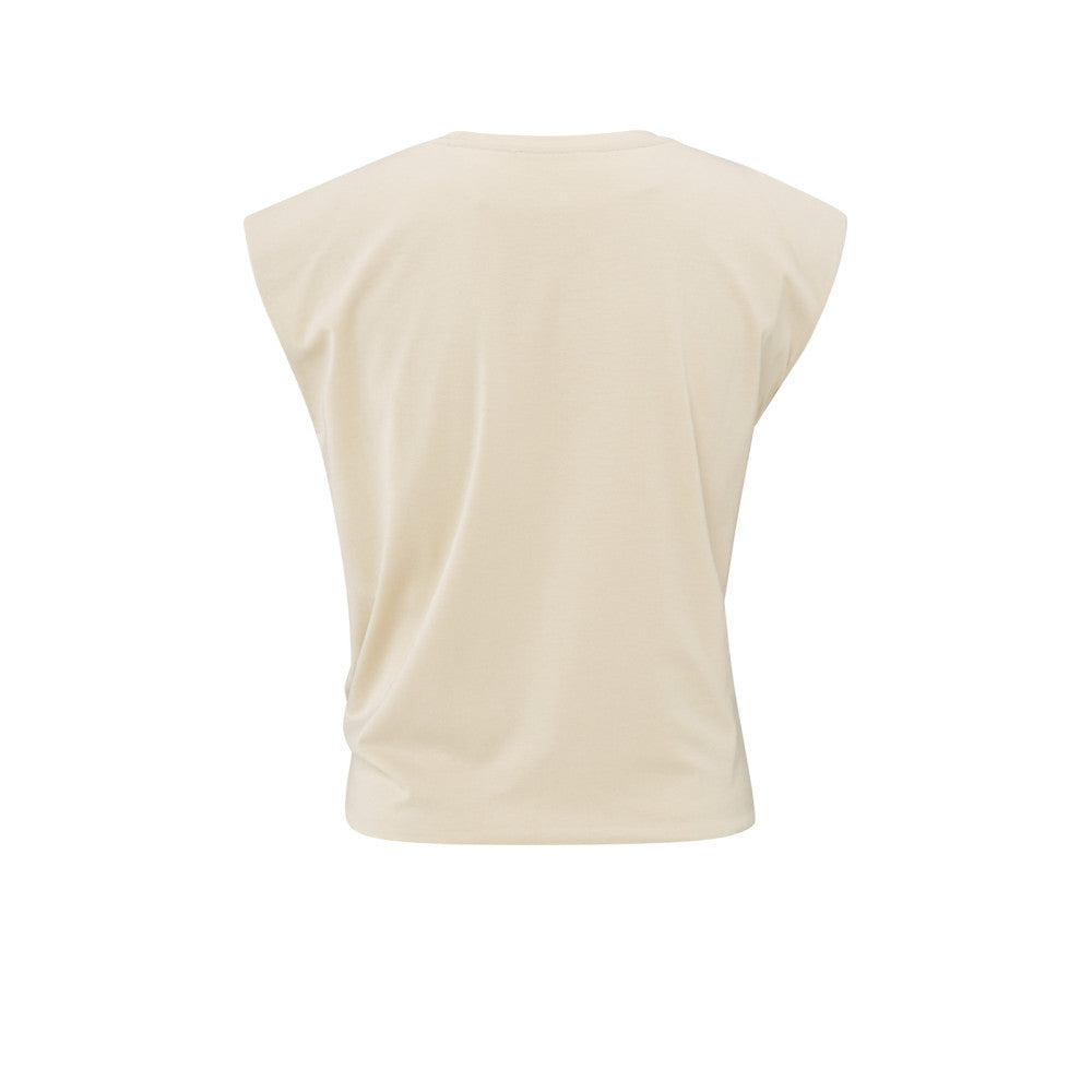 YAYA | Mouwloze top met knoopdetail - summer sand - 01-709278-505