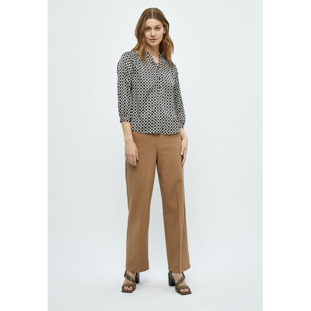 Peppercorn| odine 3/4 sleeve blouse - black print